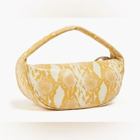 BY FAR Cush Leather Hobo Bag Snakeskin Pattern Zip Closure EUC - Picture 3 of 11